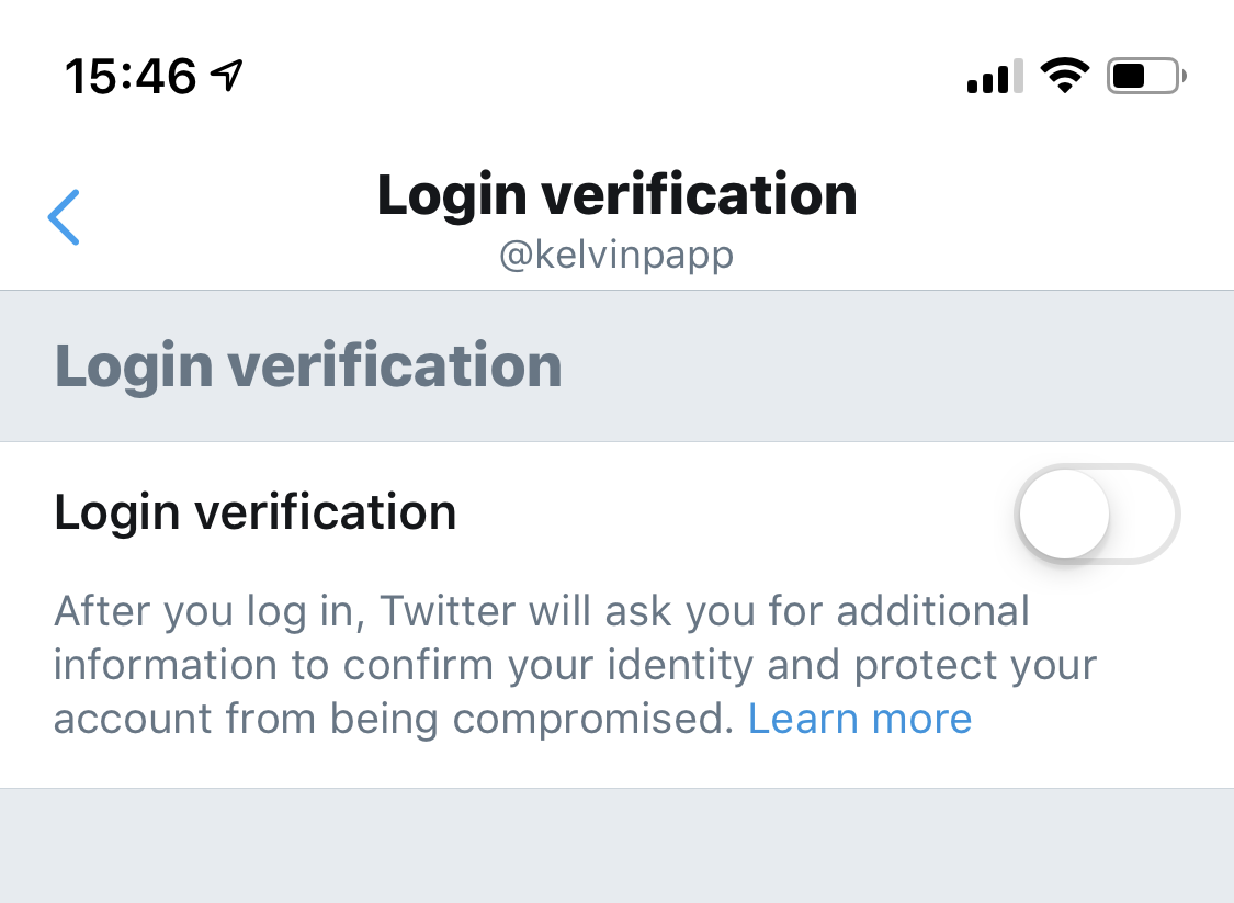 Login Verification with no services enabled